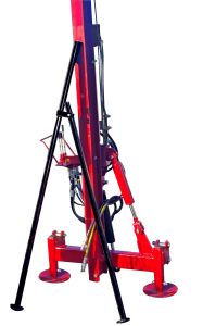 stand to hold post driver upright when not mounted to a tractor